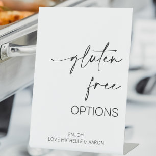 glutenfreie Optionen für ein Hochzeitsbuffet Sockelschild