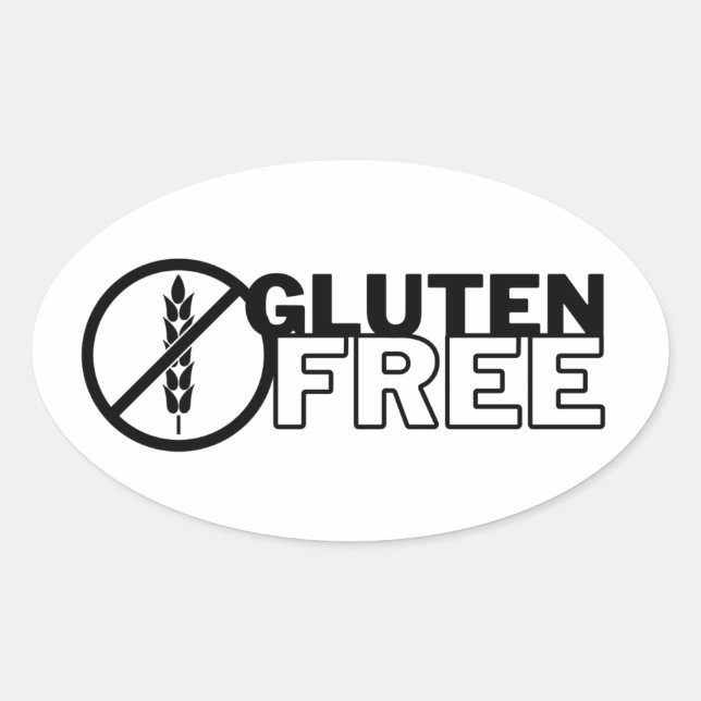 Glutenfreie Ovalkleber-Decals und Etiketten Ovaler Aufkleber (Vorderseite)