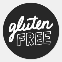 Glutenfreie Schwarz-Weiß-Typografie Runder Aufkleber