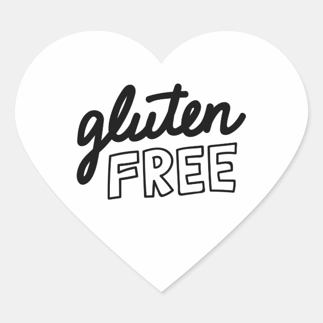 Glutenfreie Typografie Klassischer Rundsticker Herz-Aufkleber (Vorderseite)