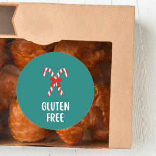 Glutenfreie Weihnachtsbäckerei-Allergiewarnung Runder Aufkleber