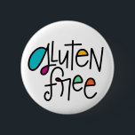 Glutenfreier Pinselknopf Button<br><div class="desc">©2019,  Dio Perez ~ Manuelles Design lautet: "Glutenfrei" ~ Perfect for small children with Celiac disease to wear on the field trip,  um sicherzustellen,  dass alle Menschen um sie herum über ihre Ernährungsbeschränkungen Bescheid wissen.</div>