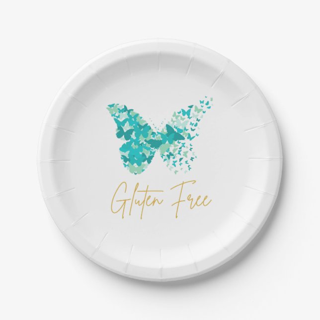 Glutenfreies Butterfly Ästhetisches Party Pappteller (Vorderseite)