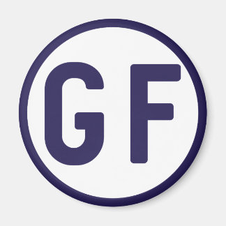 glutenfreies GF Circle Navy Blue and White Magnet