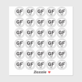 Glutenfreies GF-Symbol klein Aufkleber