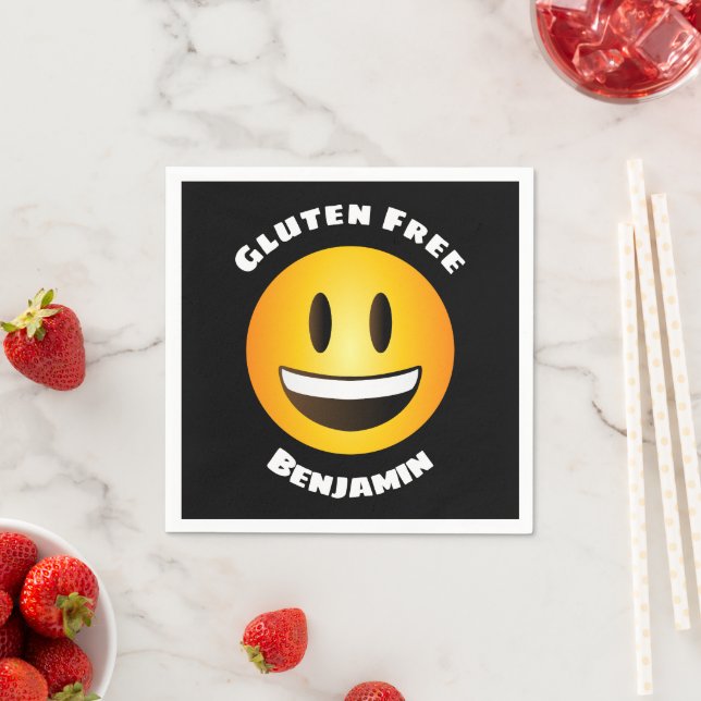 Glutenfreies Lächeln von Emoji Serviette (Beispiel)