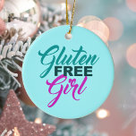 Glutenfreies Mädchen Keramik Ornament<br><div class="desc">Geschenk für glutenfreies Mädchen. Ein niedliches GF Design für Mädchen mit Zöliakie,  Glutenempfindlichkeit oder Unverträglichkeit,  die kein Weizen essen.</div>