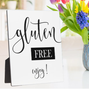 Glutenfreies Schild Tabletop Plaque mit Easel Fotoplatte