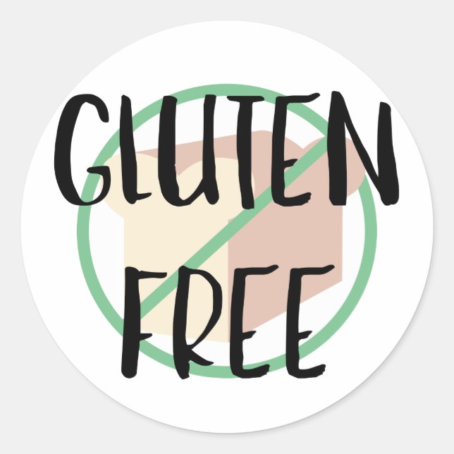 Glutenfreies Symbol ohne Weizen oder Brot Runder Aufkleber (Vorderseite)