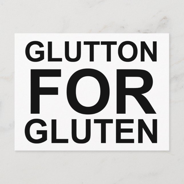 Glutton für Gluten Postkarte (Vorderseite)