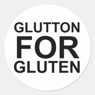Glutton für Gluten Runder Aufkleber