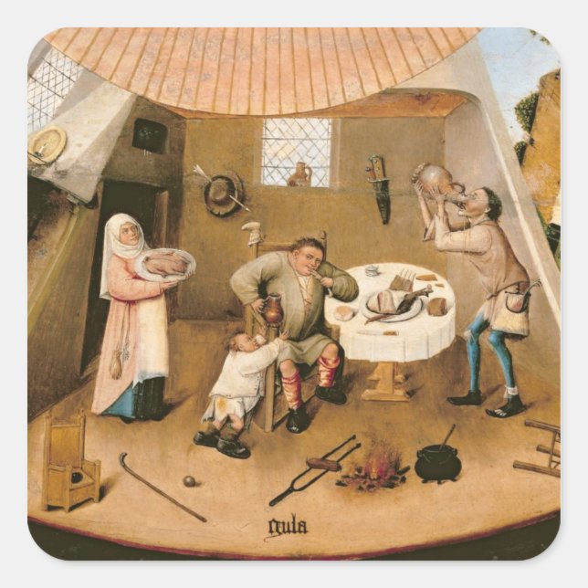 Gluttonie Quadratischer Aufkleber (Vorderseite)