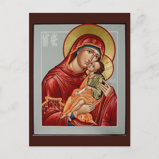 Glykophilousa Mutter Gottes Gebetskarte Postkarte (Vorderseite)