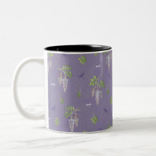 Glyzinie, Farn & Libellen Zweifarbige Tasse