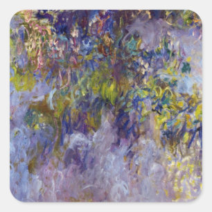 Glyzinie (linke Hälfte) von Claude Monet Quadratischer Aufkleber