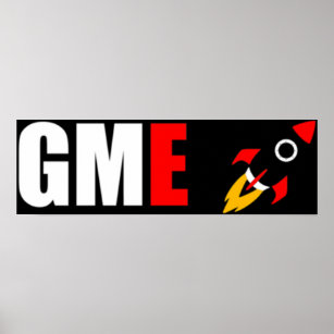 GME Gamestop zum Mondraketenschiff Emoji Poster