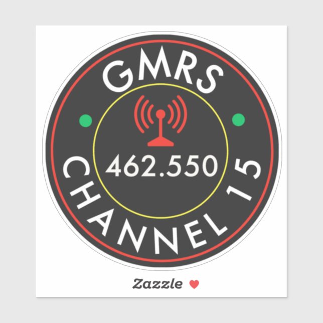 GMRS. Funkkanal 15 Aufkleber (Blatt)
