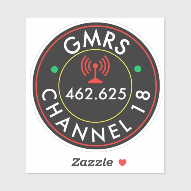 GMRS. Funkkanal 18 Aufkleber (Blatt)