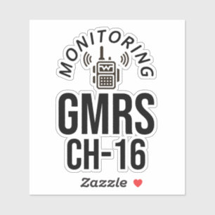 GMRS. Radio Channel 16 Monitoring Aufkleber