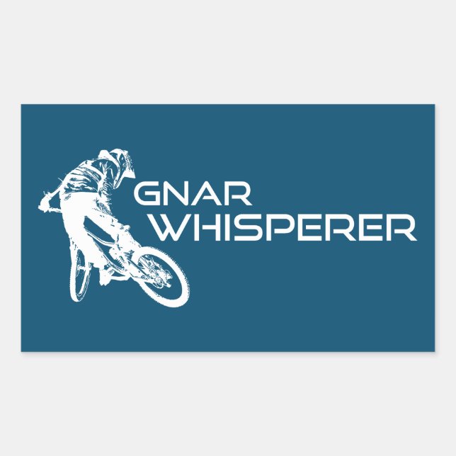 Gnar Whisperer Mountain Biking Rechteckiger Aufkleber (Vorderseite)