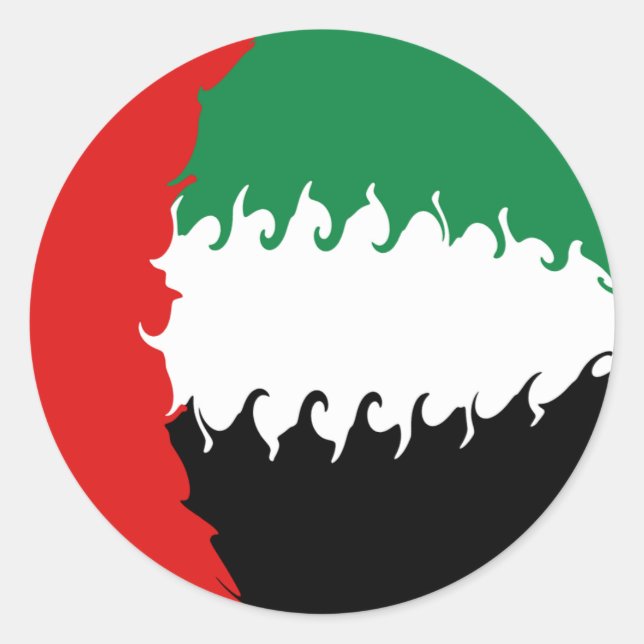 Gnarly Flag der Vereinigten Arabischen Emirate Runder Aufkleber (Vorderseite)