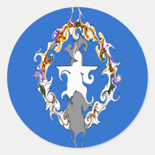 Gnarly Flag Runder Aufkleber