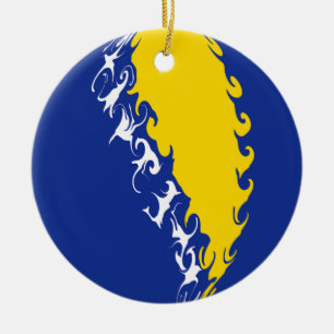 Gnarly Flagge Bosniens-Herzegowina Keramik Ornament