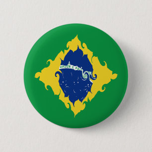 Gnarly Flagge Brasiliens Button