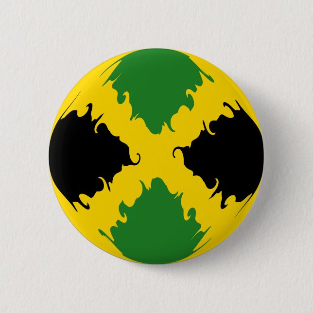 Gnarly Flagge Jamaikas Button (Vorderseite)