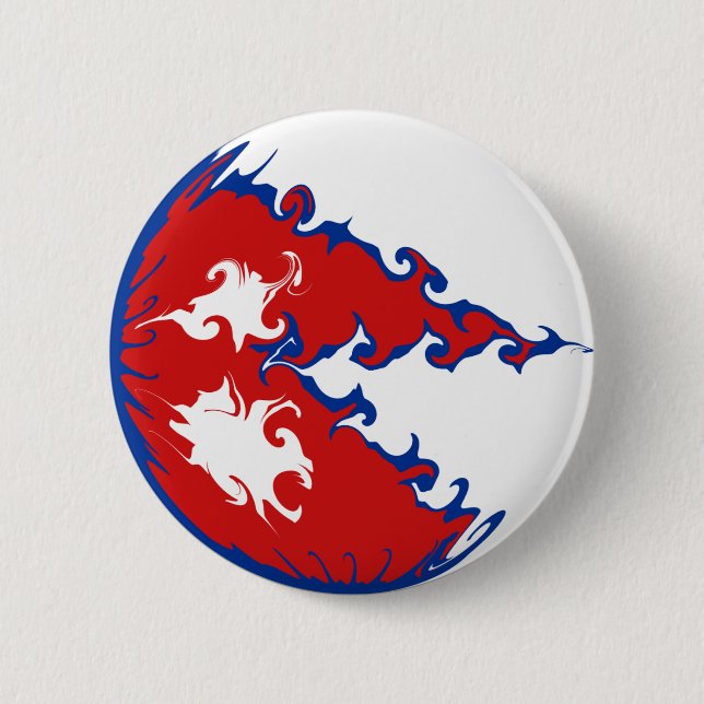Gnarly Flagge Nepals Button (Vorderseite)