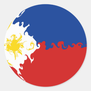 Gnarly Flagge Philippinen Runder Aufkleber