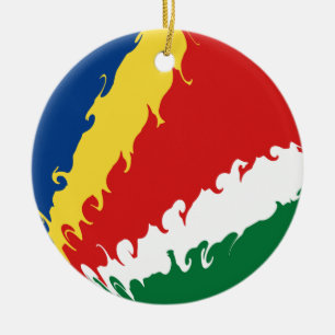 Gnarly Flagge Seychellen Keramik Ornament