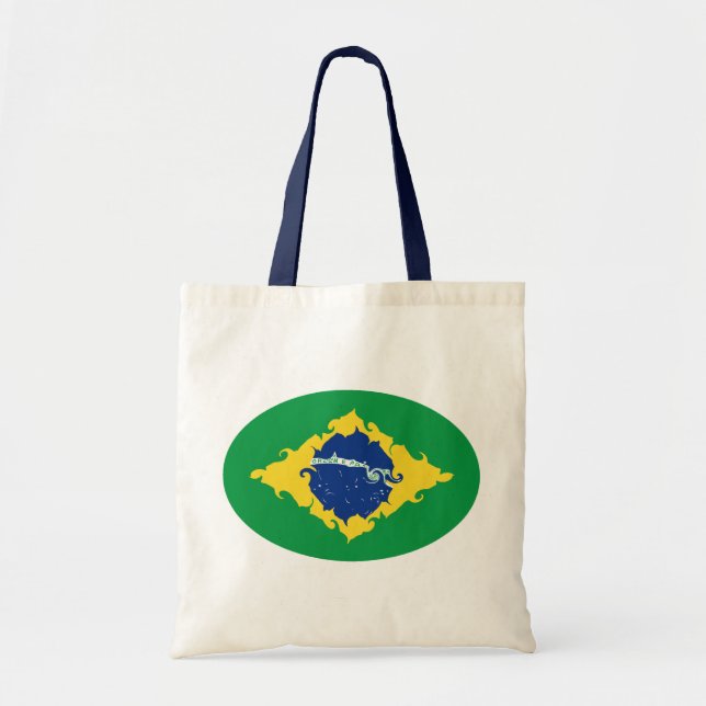 Gnarly Flaggen-Tasche Brasiliens Tragetasche (Vorne)