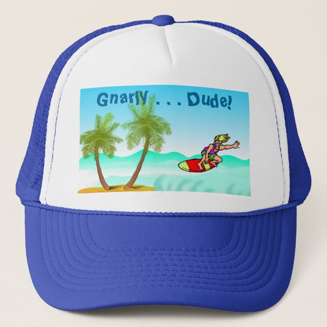 Gnarly Surfer Hat Truckerkappe (Vorderseite)