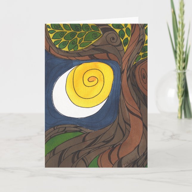 Gnarly Tree and Sun/Moon, Notecard Karte (Vorderseite)