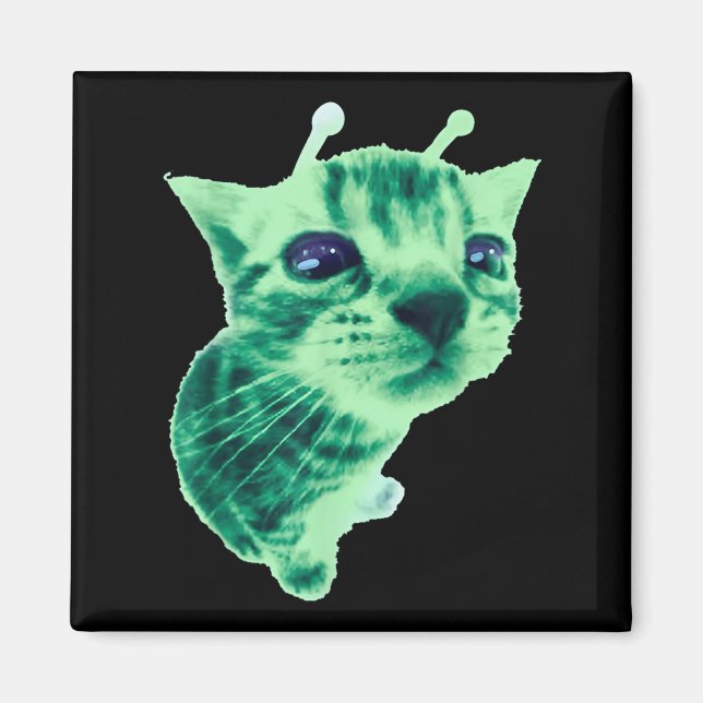 Gnarp Cat Albern Alien Cat Meme Brainrot Meme Funn Magnet (Vorne)
