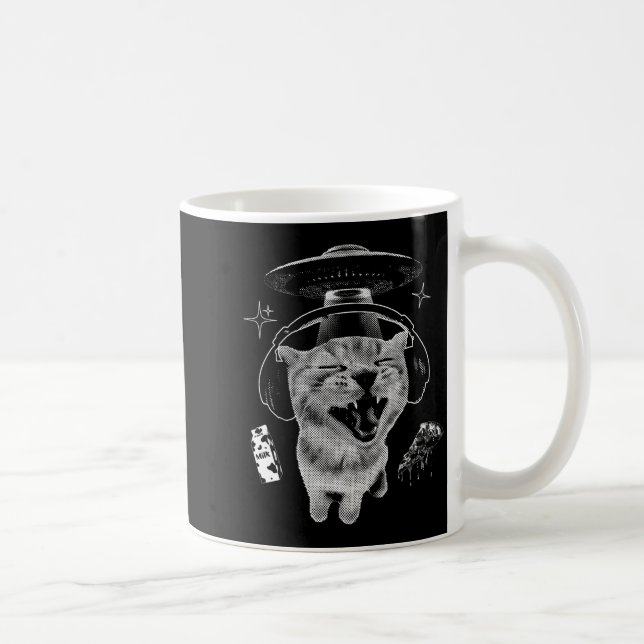 Gnarp Cat Silly Alien Cat Meme Brainrot Funny Meme Kaffeetasse (Rechts)