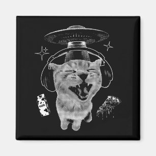 Gnarp-Katze Dummes Alien-Katze Meme Gehirnverrottu Magnet