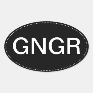 GNGR Ginger Oval Autoaufkleber Ovaler Aufkleber