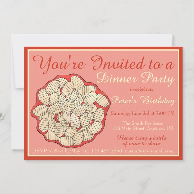 Gnocchi Italian Food Potato Dumplings Abendessen P Einladung (Vorderseite)