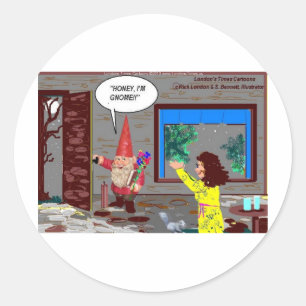 Gnom Cartoon Lustige Geschenke Tees Tassen Karten Runder Aufkleber