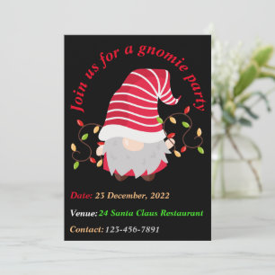 Gnom-Christmas-Party-Einladungskarte Einladung