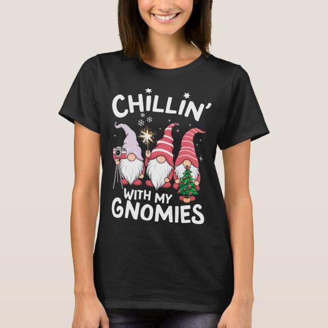Gnom Familie Weihnachten Chillen Mit Meinen Gnomie T-Shirt (Vorderseite)
