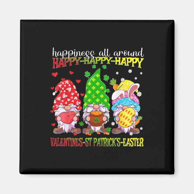 Gnom glückliches Valentins St. Patrick Ostern Glüc Magnet (Vorne)