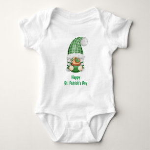 Gnom Grün Niedlich Süß St. Patrick's Day  Baby Strampler