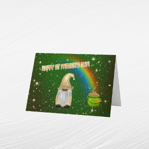 Gnom Grün Topf Gold Regenbogen St. Patricks Tag Feiertagskarte