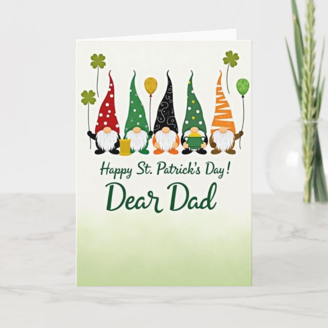 Gnom Kraft Papier St. Patricks Karte (Vorderseite)