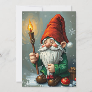 Gnom lustig trendy whimsical Fantasy Kein Foto  Feiertagskarte