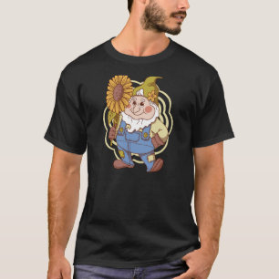 Gnom mit einem Sonnenblumengarten Gärtner Frühling T-Shirt