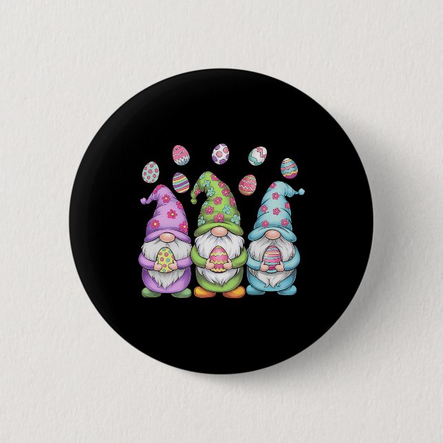 Gnom Ostern Mädchen Frauen Kinder Ostereiersuche F Button (Vorderseite)